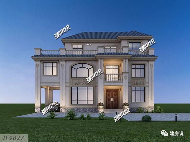 開間15.5米進深10.8米的兩層半樓房設計圖，你離好日子就差一套別墅