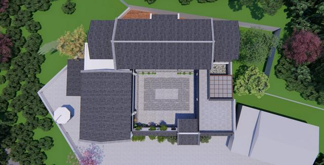 帶庭院的新中式二層農(nóng)村民宿設(shè)計(jì)，建好鄰居都羨慕哭了