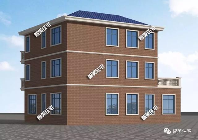 15.2×11.1米三層鄉(xiāng)村小樓房方案圖，簡單造型