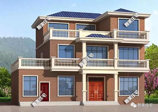 15.2×11.1米三層鄉(xiāng)村小樓房方案圖，簡單造型