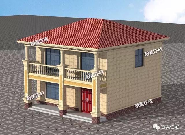 9×11米二層簡單造價低的農(nóng)村房子方案，主體16萬帶堂屋，獨立廚房