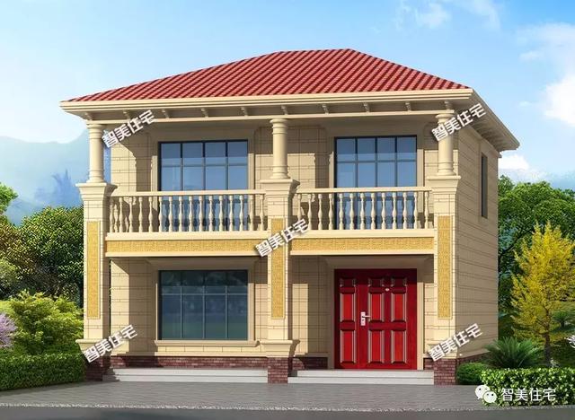 9×11米二層簡單造價低的農(nóng)村房子方案，主體16萬帶堂屋，獨立廚房