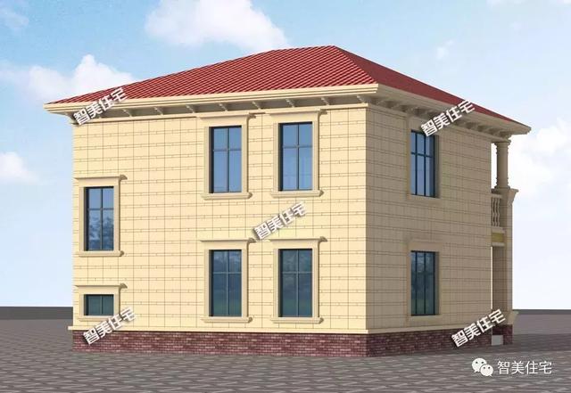 9×11米二層簡單造價低的農(nóng)村房子方案，主體16萬帶堂屋，獨立廚房