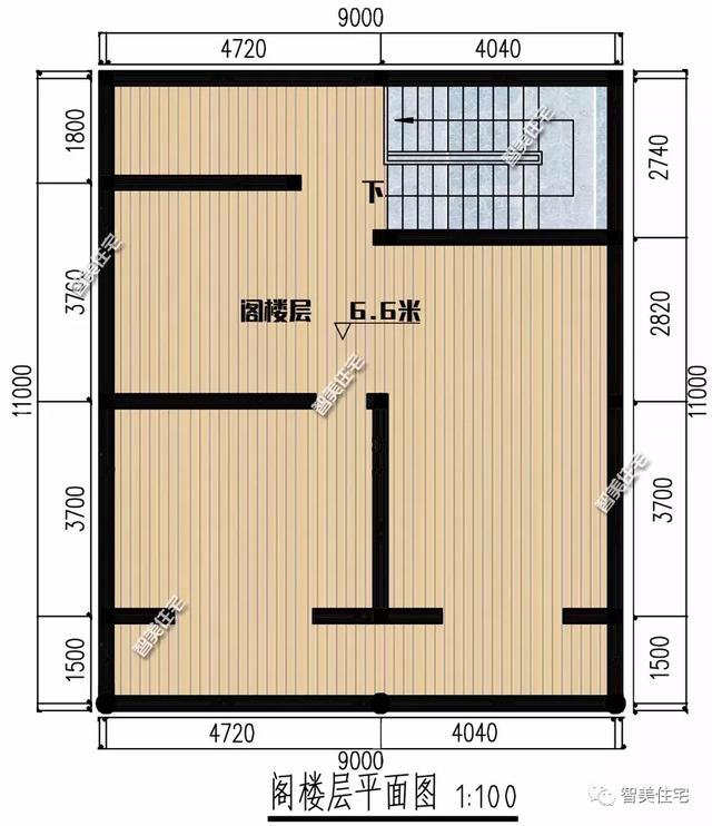9×11米二層簡單造價低的農(nóng)村房子方案，主體16萬帶堂屋，獨立廚房