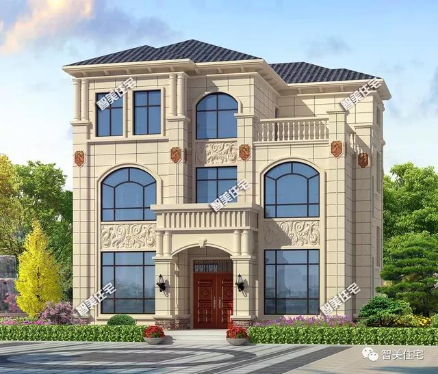 11.4×12.8米三層自建房子方案圖，帶堂屋設(shè)計(jì)