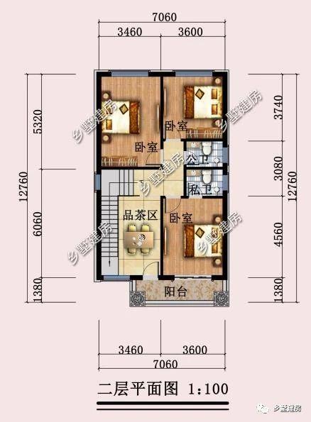 開間僅7米占地83平的二層自建小樓圖，20萬就能建起來