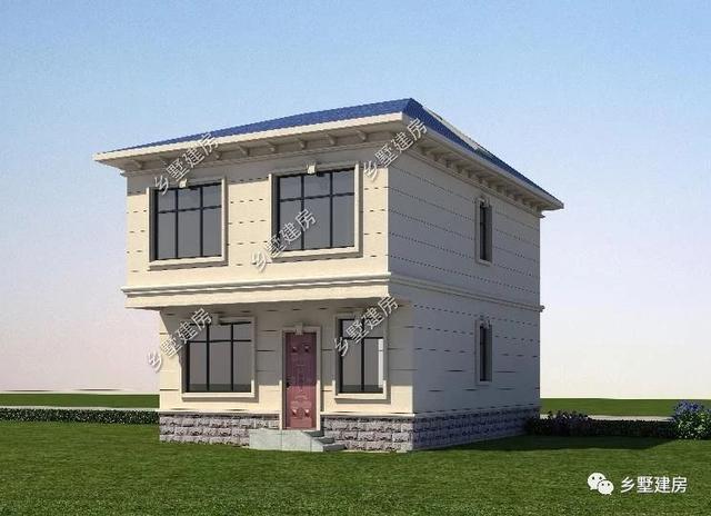 開間僅7米占地83平的二層自建小樓圖，20萬就能建起來