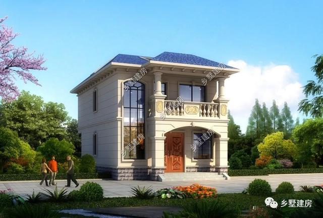 開間僅7米占地83平的二層自建小樓圖，20萬就能建起來