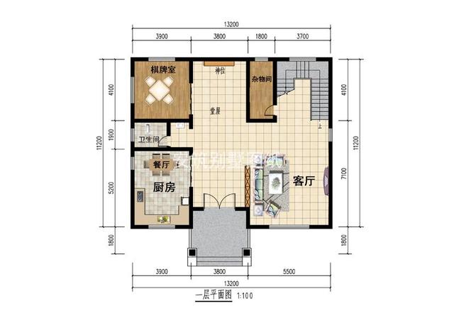 南北通透的4層復(fù)式別墅戶型圖，主體不到50萬
