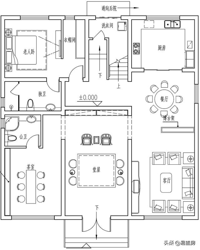 湖南四層歐式別墅設(shè)計方案，堂屋+茶室+KTV+露臺