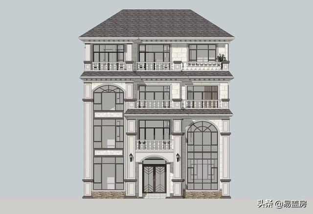 湖南四層歐式別墅設(shè)計方案，堂屋+茶室+KTV+露臺