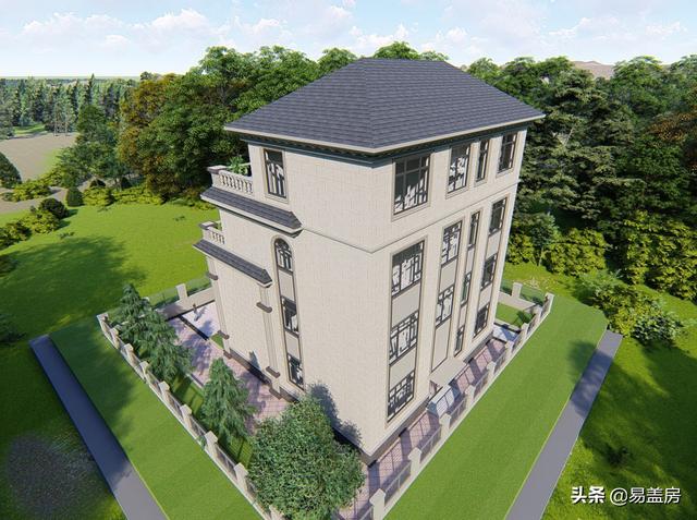 湖南四層歐式別墅設(shè)計方案，堂屋+茶室+KTV+露臺