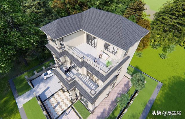 湖南四層歐式別墅設(shè)計方案，堂屋+茶室+KTV+露臺