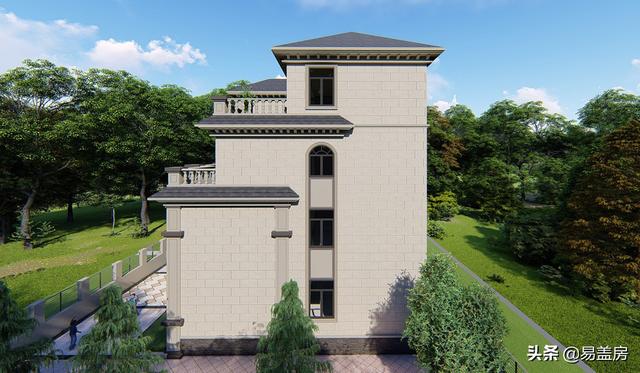 湖南四層歐式別墅設(shè)計方案，堂屋+茶室+KTV+露臺