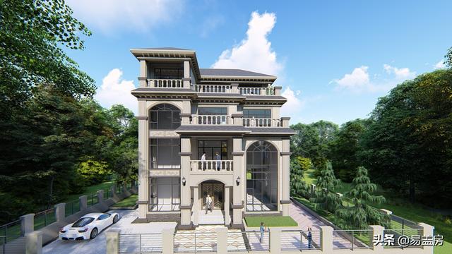 湖南四層歐式別墅設(shè)計方案，堂屋+茶室+KTV+露臺