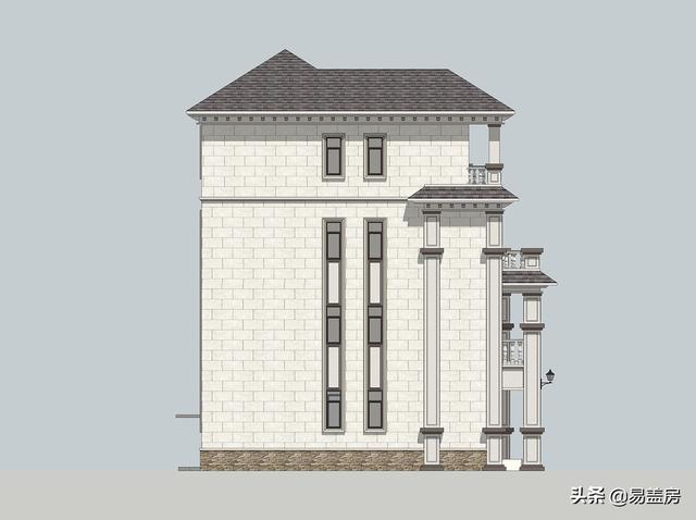 湖南四層歐式別墅設(shè)計方案，堂屋+茶室+KTV+露臺