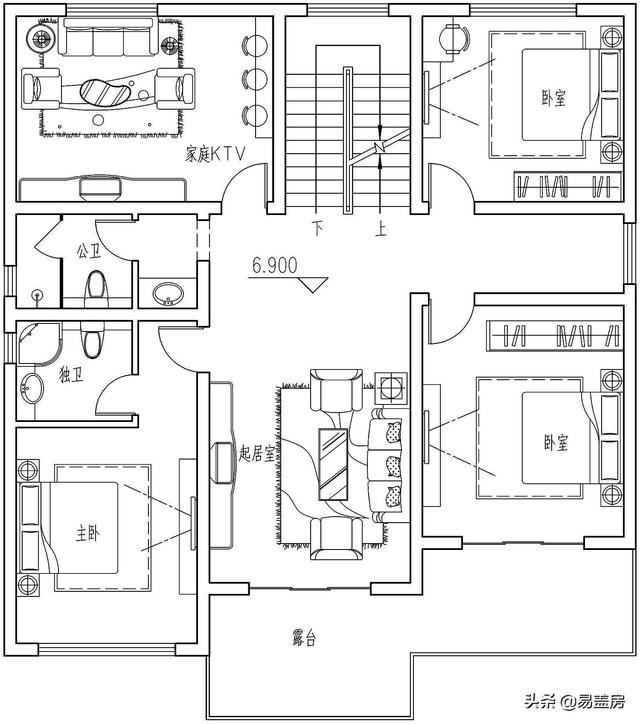 湖南四層歐式別墅設(shè)計方案，堂屋+茶室+KTV+露臺