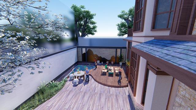 300多平父母養(yǎng)老別墅方案圖，僅花50萬，庭院小池真好看