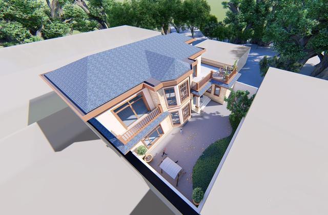 300多平父母養(yǎng)老別墅方案圖，僅花50萬，庭院小池真好看