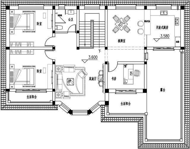 300多平父母養(yǎng)老別墅方案圖，僅花50萬，庭院小池真好看