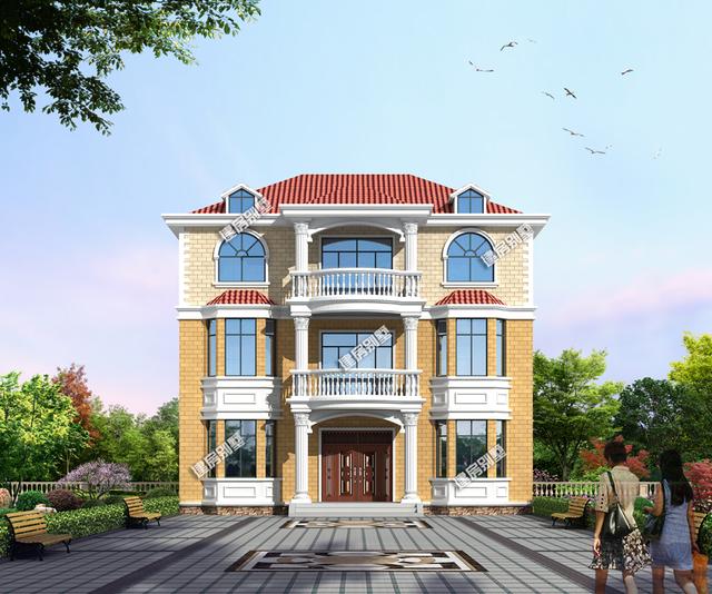 兩棟對(duì)稱的別墅設(shè)計(jì)方案，第一棟造價(jià)很低