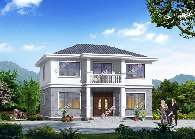 兩棟對(duì)稱的別墅設(shè)計(jì)方案，第一棟造價(jià)很低