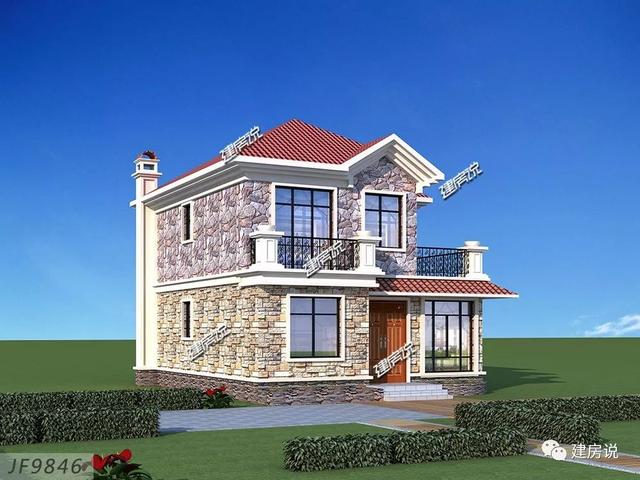 占地95平美式二層農(nóng)村房子設(shè)計(jì)圖，鄰居看了都點(diǎn)贊