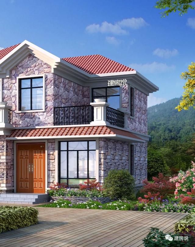 占地95平美式二層農(nóng)村房子設(shè)計(jì)圖，鄰居看了都點(diǎn)贊