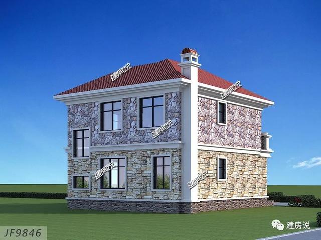 占地95平美式二層農(nóng)村房子設(shè)計(jì)圖，鄰居看了都點(diǎn)贊