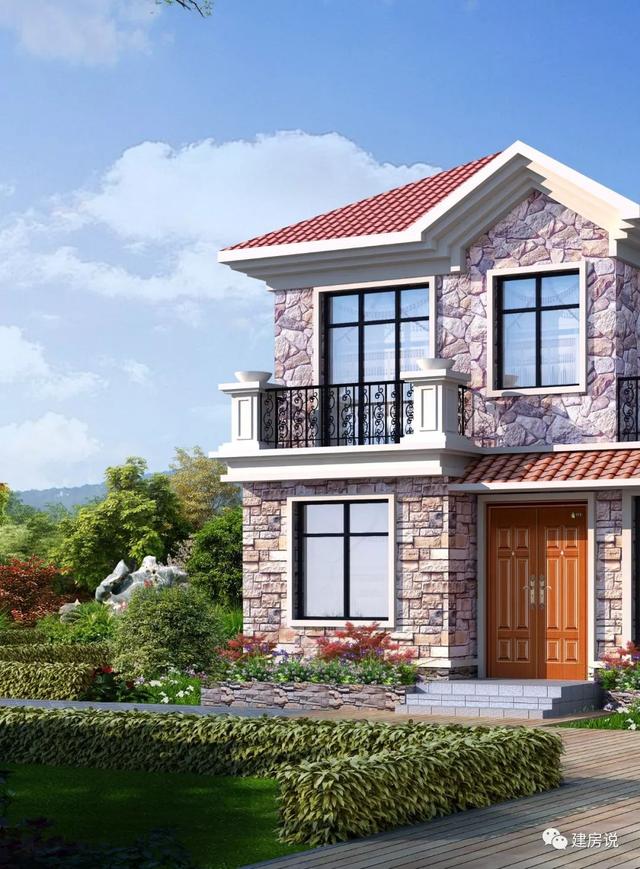 占地95平美式二層農(nóng)村房子設(shè)計(jì)圖，鄰居看了都點(diǎn)贊