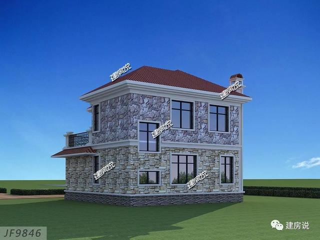 占地95平美式二層農(nóng)村房子設(shè)計(jì)圖，鄰居看了都點(diǎn)贊