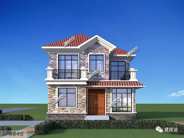 占地95平美式二層農(nóng)村房子設(shè)計(jì)圖，鄰居看了都點(diǎn)贊