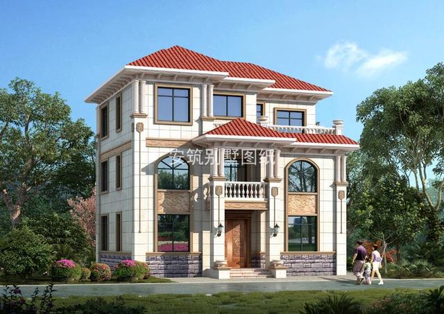 開間11.8米進(jìn)深9.3米鄉(xiāng)村三層房子方案圖，占地120平左右