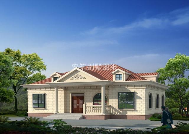 占地200平農(nóng)村一層房子設(shè)計(jì)方案戶型圖，18萬建這棟歐式平房