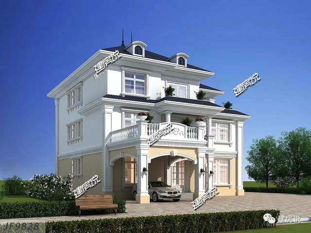 巴洛克風(fēng)格別墅三層自建房設(shè)計(jì)圖紙，外觀造型奢華大氣