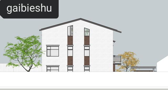 53萬山東二層半現(xiàn)代別墅設(shè)計(jì)，坡屋頂結(jié)合平屋頂