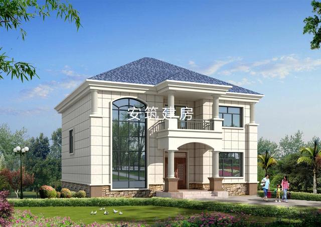 11.8米進深11.1米二層簡歐房子鄉(xiāng)村戶型圖，簡潔、大方