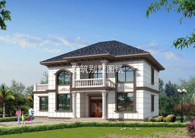 16.5m*10m二層小樓房農(nóng)村戶型圖設(shè)計(jì)，洋氣時(shí)尚