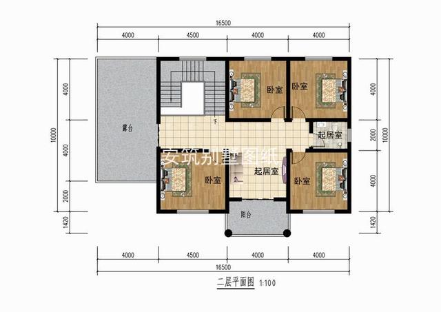 16.5m*10m二層小樓房農(nóng)村戶型圖設(shè)計(jì)，洋氣時(shí)尚