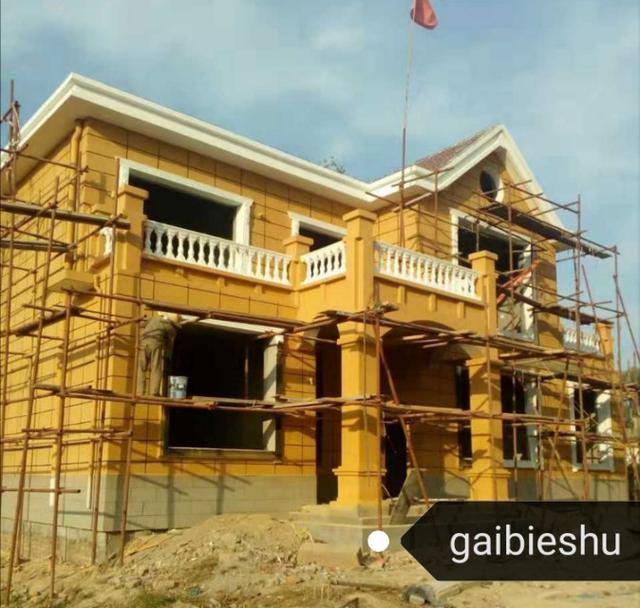 36萬河南建二層小別墅戶型圖附完工實拍圖，造型好看