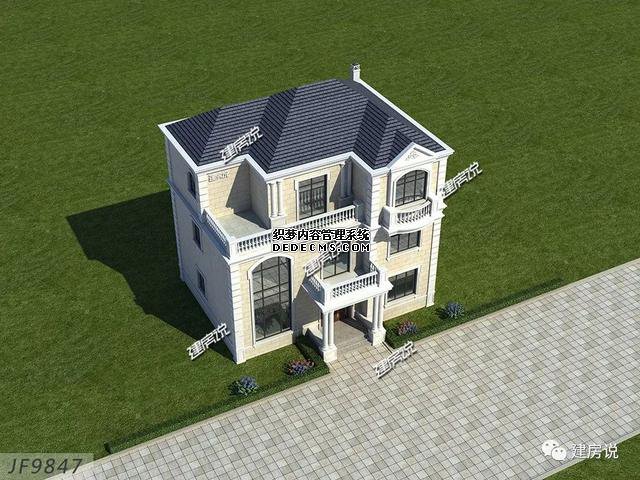 浙江省120平簡(jiǎn)歐三層自建房子方案圖，主體造價(jià)36-42萬(wàn)