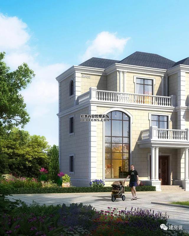 浙江省120平簡(jiǎn)歐三層自建房子方案圖，主體造價(jià)36-42萬(wàn)