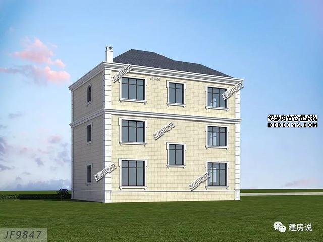 浙江省120平簡(jiǎn)歐三層自建房子方案圖，主體造價(jià)36-42萬(wàn)