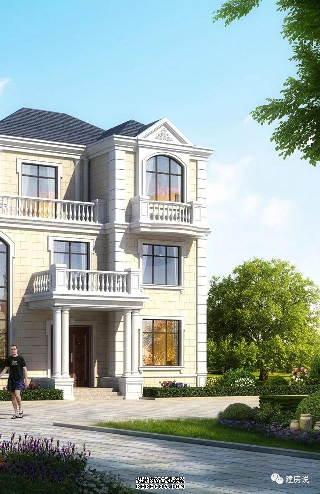 浙江省120平簡(jiǎn)歐三層自建房子方案圖，主體造價(jià)36-42萬(wàn)