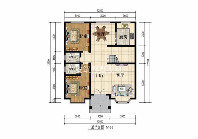 開間10米二層農(nóng)村簡單自建房子戶型圖，造價比較低