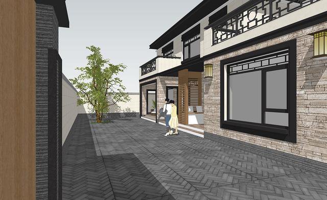 帶小院新中式雙層別墅設(shè)計戶型圖，戶型實(shí)用