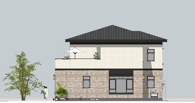 帶小院新中式雙層別墅設(shè)計戶型圖，戶型實(shí)用