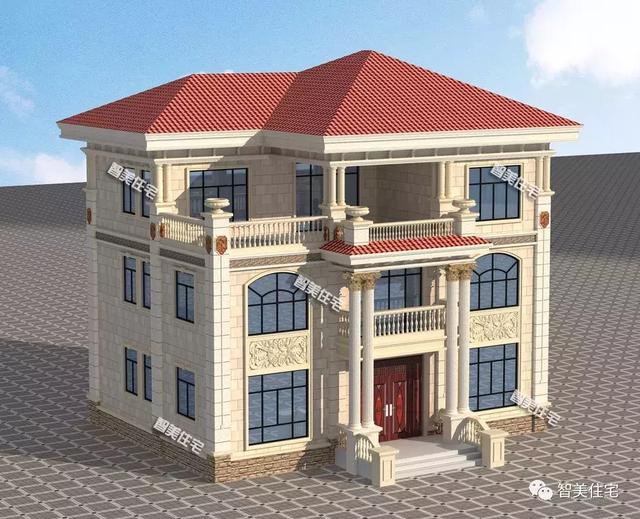 14×11.5米農(nóng)村三層自建房戶型方案設(shè)計，超大堂房