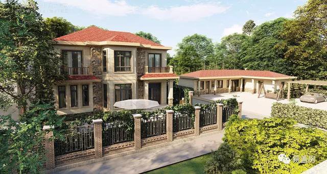 湖南帶配房的二層農(nóng)村自建房案例，簡(jiǎn)歐風(fēng)格