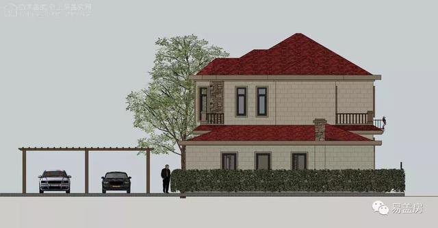 湖南帶配房的二層農(nóng)村自建房案例，簡(jiǎn)歐風(fēng)格